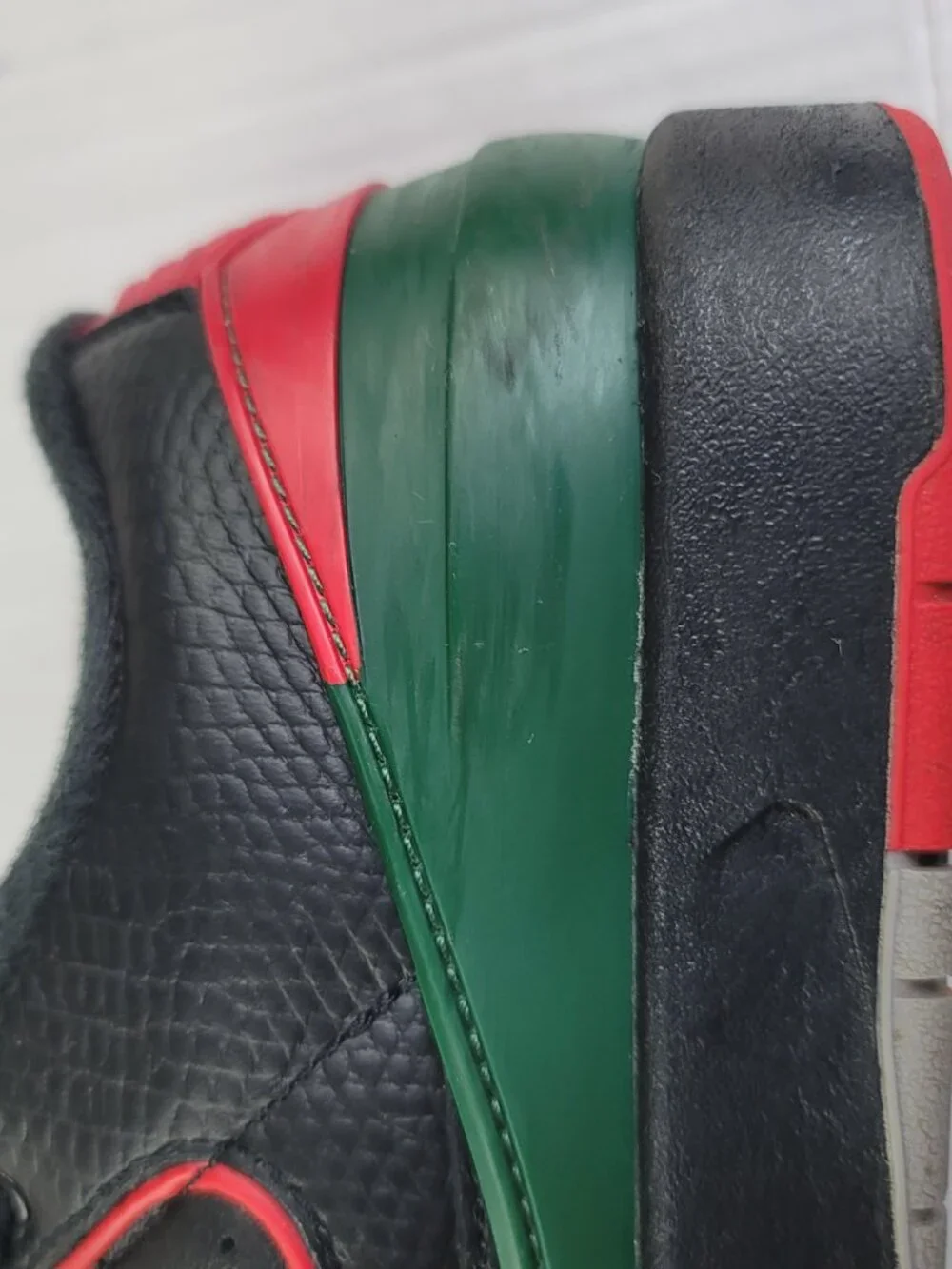 Nike Air Jordan 2 Retro Low Christmas Black Red Green Size 6Y Sneakers